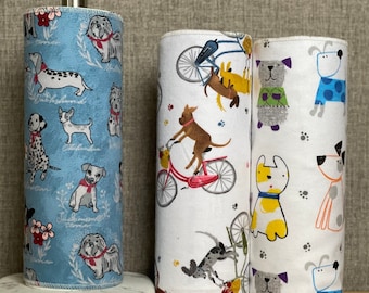 Wiederverwendbare Hundedruck-Handtücher - 12 umweltfreundliche Baumwoll-Flanelltücher