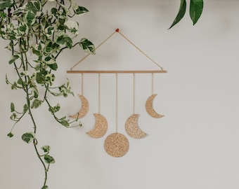 Moon phase wall hanging wooden