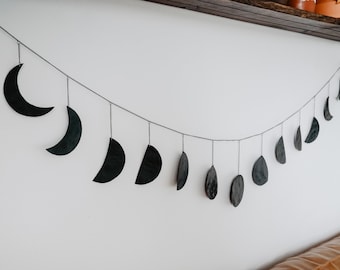 Maanfase wanddecoratie | De Zwarte Luisterende Maan