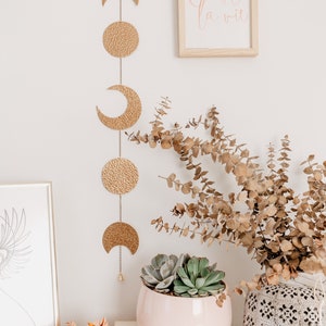 Wandbehang mit Mondphasen | Der goldene Mond der Ewigkeit