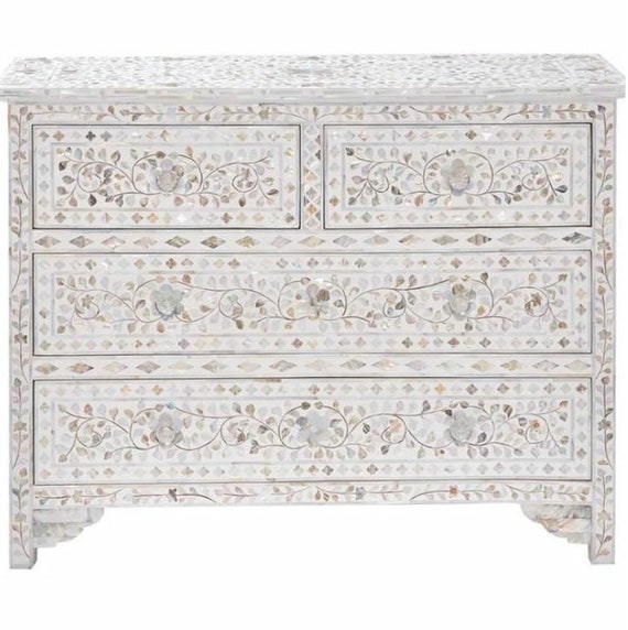 Dove Mother Of Pearl Chest Of Drawer Sideboard Etsy