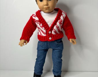 Button Up Holiday Sweater Red