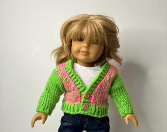 Button Up Holiday Sweater Pink and Green