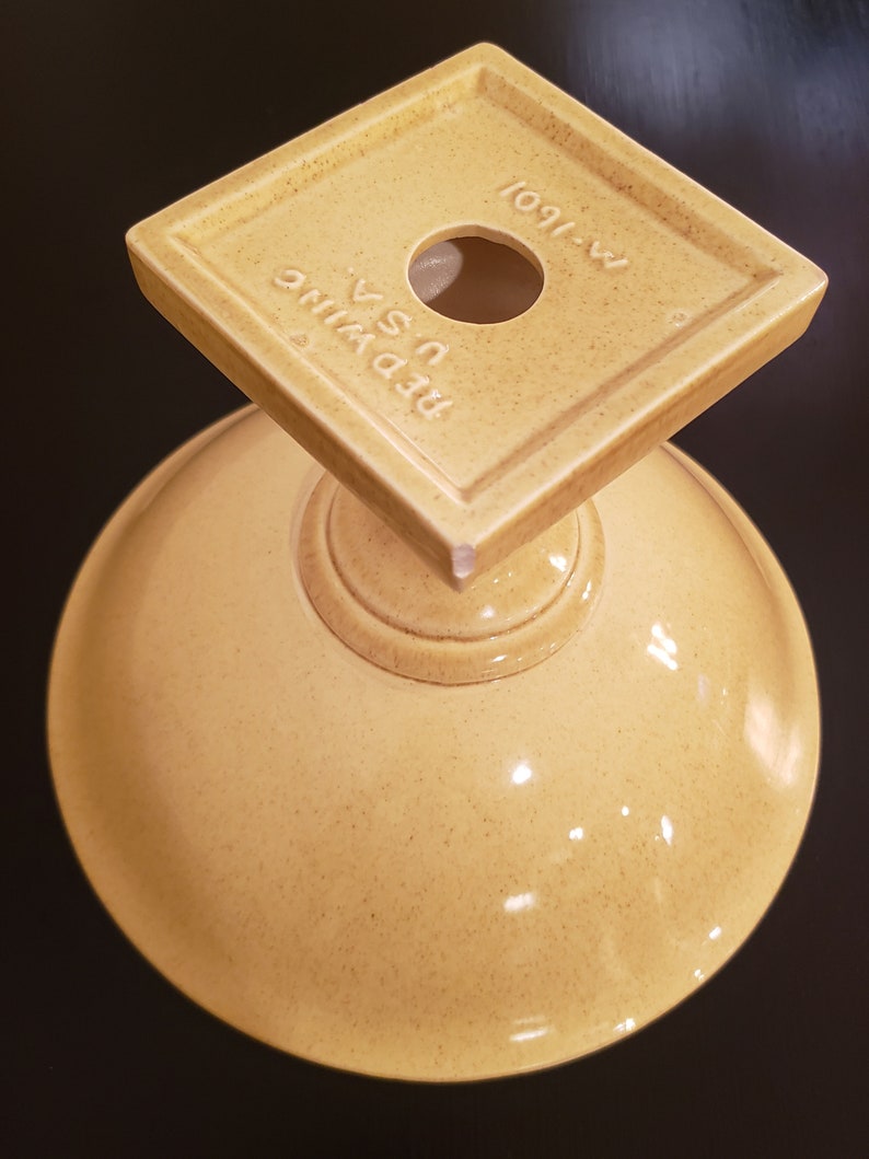 RED WING Pottery M-1601 Yellow Flecked Pedestal FruitDecoration Bowl