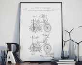 Stingray Bicycle 1968 Patent Print, Poster Print, Bicycling Enthusiast Gifts, Stingray Bike, Bike, Cyclist Poster, Cycle Decor, QP690