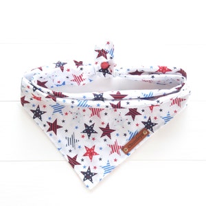 4th of July Dog Bandana - Patriotic Dog Bandana - Tie & Snap Dog Bandana - Red White Blue Bandana - Star Bandana - July 4th Bandana