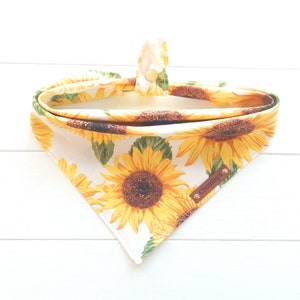 Sunflower Dog Bandana: Summer Floral Tie & Snap Cotton Bandana