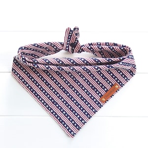 4th of July Dog Bandana Patriotic Dog Bandana Tie & Snap Dog Bandana Red White Blue Dog Bandana Flag July 4th Bandana