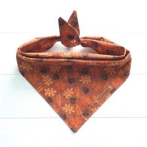 Fall Dog  Bandana Rust Dog Bandana Acorn and Leaf Dog Bandana Tie & Snap Bandana Cotton Dog Bandana Puppy Bandana