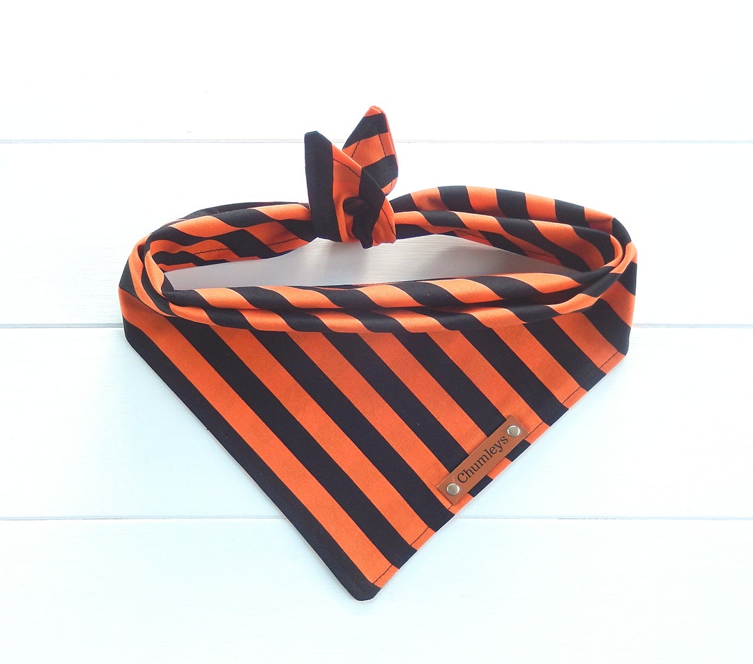 Halloween Dog Bandana Black Orange Dog Bandana Striped Dog Bandana Tie
