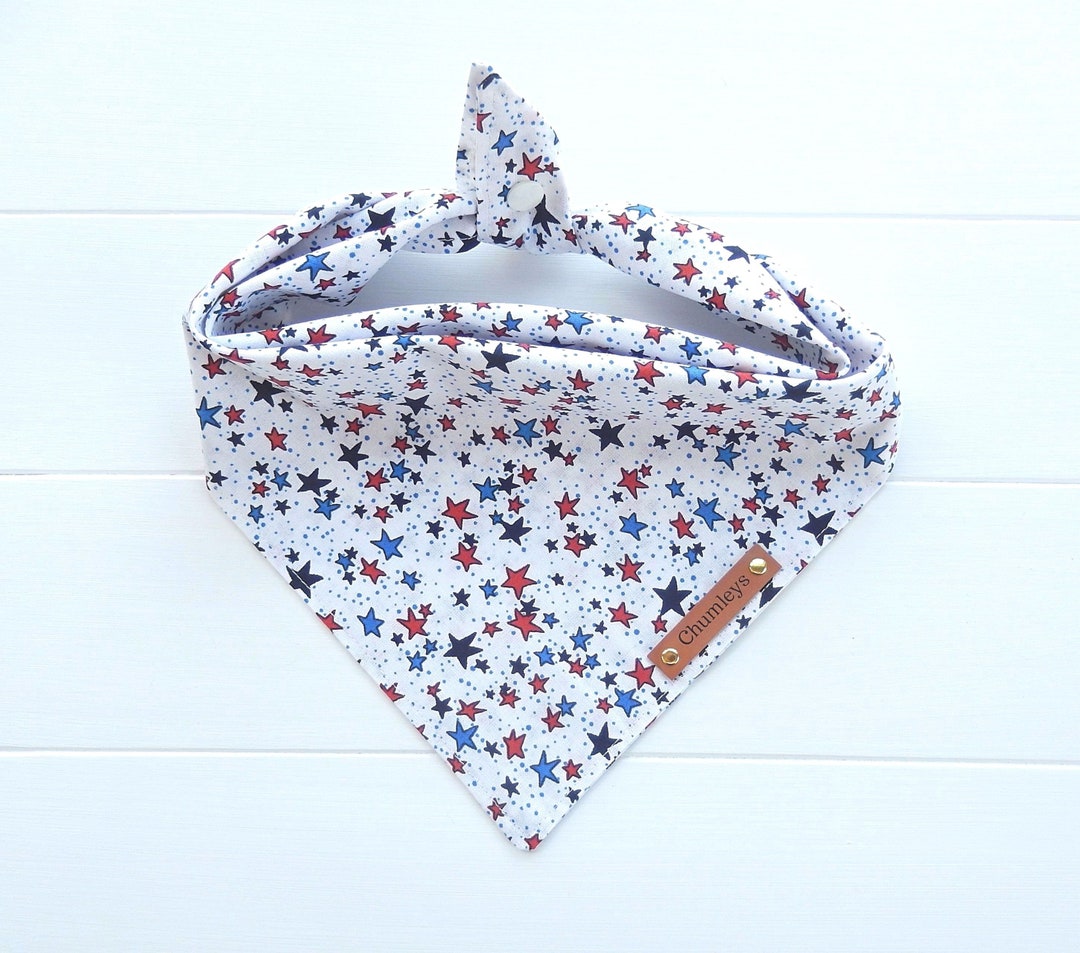 Patriotic Dog Bandana Tie & Snap Dog Bandana 4th of July Dog Bandana
