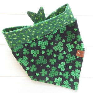 St Patricks Day  Reversible Dog Bandana - St Pattys Day Dog Bandana  - Two Sided Dog Bandana - Tie & Snap Bandana - Dog Gift
