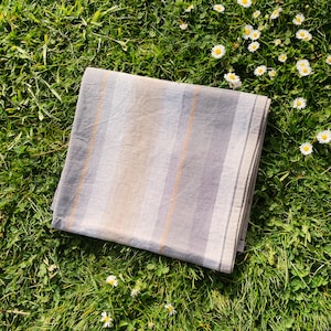 Vintage blue purple tablecloth cotton