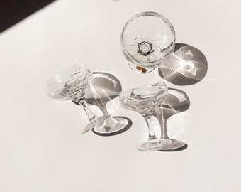 Champagne bowls / 6 champagne glasses made of crystal glass