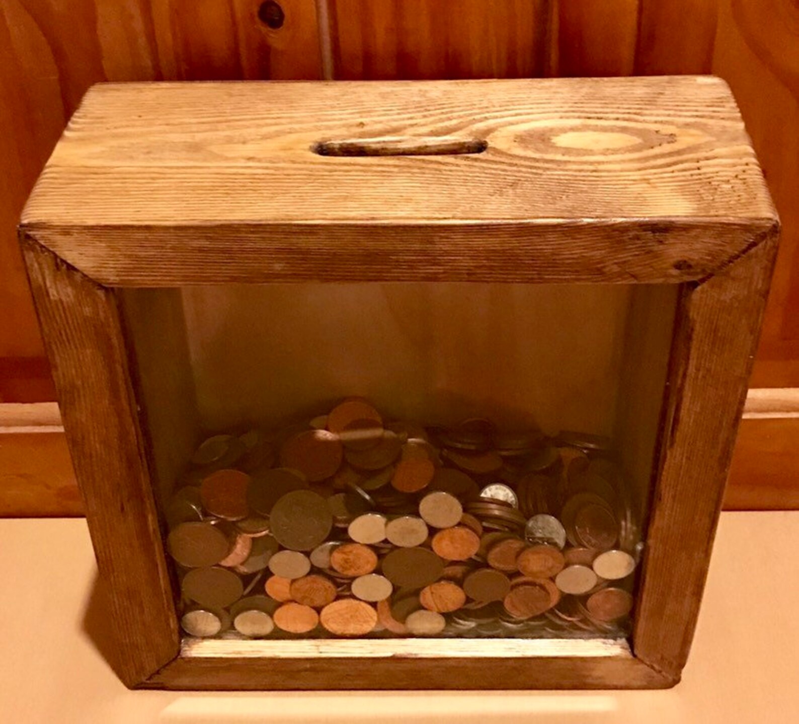 Money Saving Wooden Shadow Box Etsy