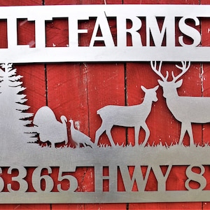 Custom Metal Home Address Sign, Family and Farm Sign