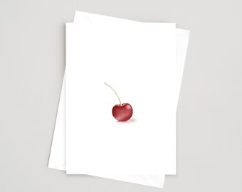 Watercolor Cherry Note Card Set. Set of 5 Note Cards. Fruit, Nature, Blank Note Cards. Great for Thank You Notes!