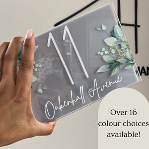 Botanical Eucalyptus House Sign - Elegant Clear Acrylic Home Plaque