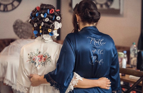 Floral robe bridal robe dressing gown 