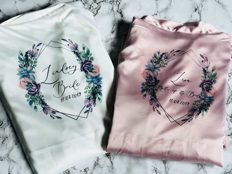 bridal robe personalised dressing gown bride robe lavender bride dressing gown bridesmaid dressing gown dressing gown