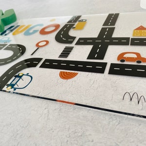 Acrylic Plastic wipeable Childrens placemat, stylish placemat, cars 画像 5