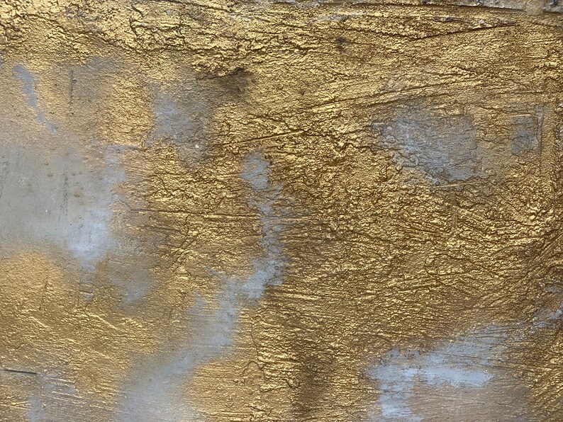 Gold Grey Abstract Art Etsy