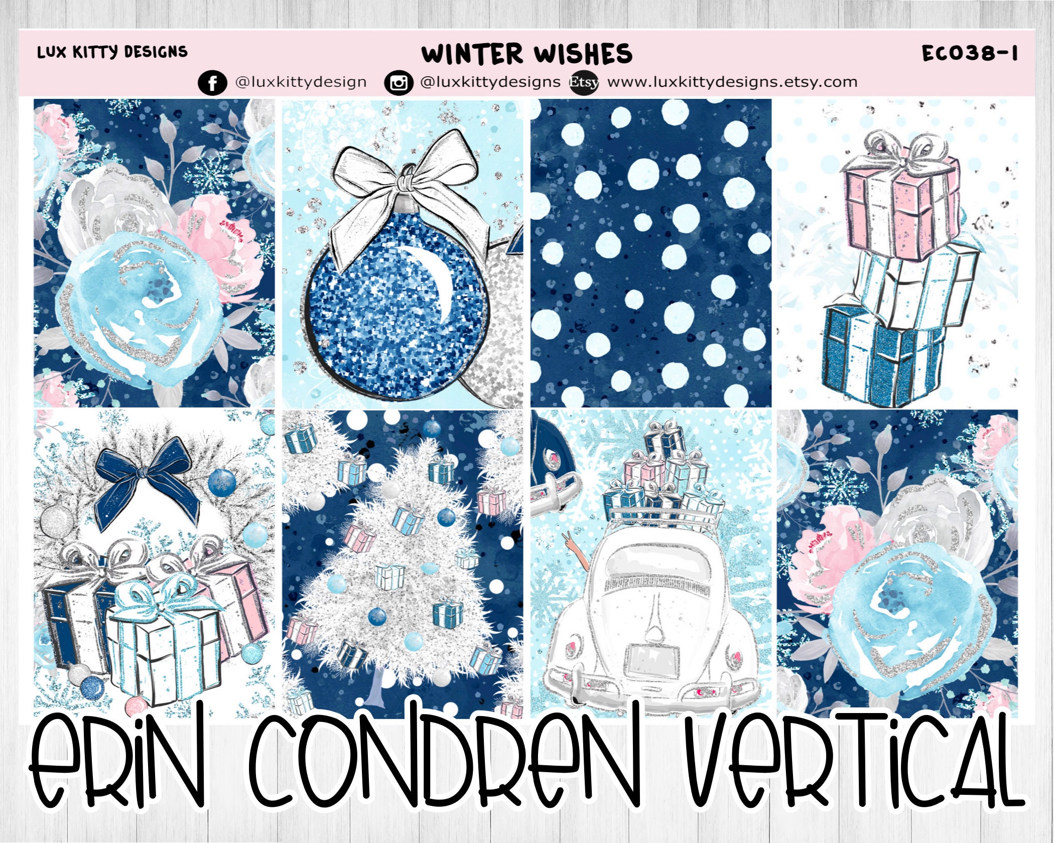 Winter Wishes Erin Condren Planner Sticker Kit Erin Condren Etsy