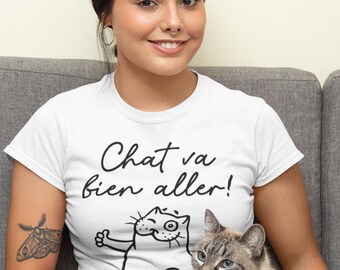 Chat Va Bien Aller Bubble Free Stickers Etsy