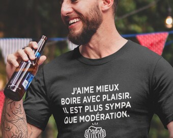 T-shirt J'aime mieux boire avec plaisir