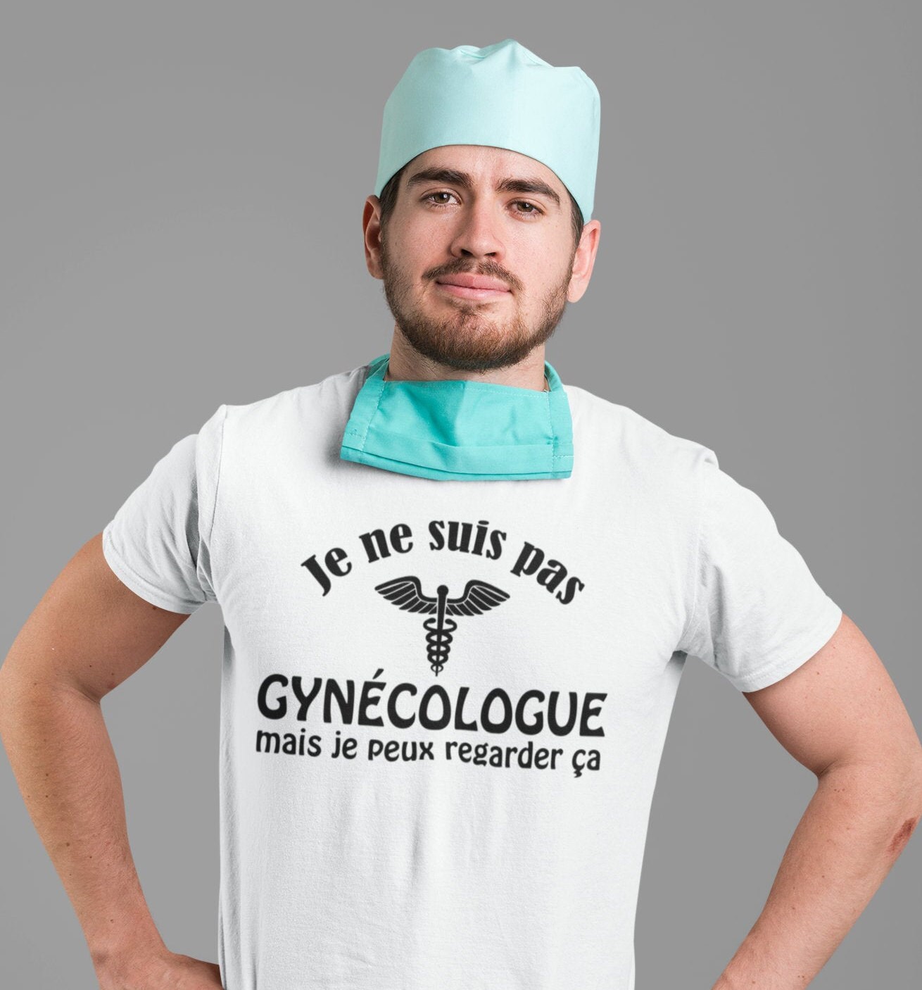 T-Shirt Homme Je ne suis pas gynécologue, Idée cadeau original