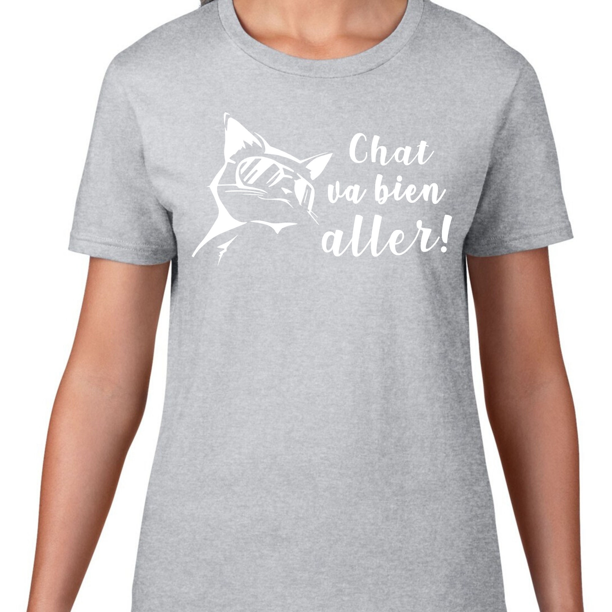 Chat Va Bien Aller T Shirt Col Rond