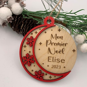 Boule de Noël personnalisée - Ornement de Noël personnalisé - Mon premier Noël 2023