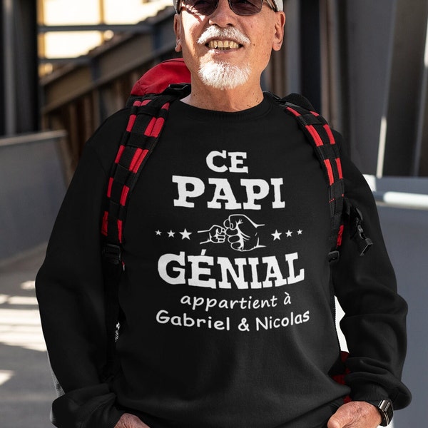 Ce Papi génial appartient à - cadeau grand-papa - Coton ouaté- Personnalisable