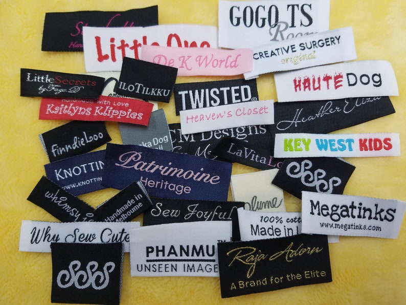 Custom Woven Labels Personalized Clothing Tags Name Tag Labels Made-to-order labels for Knitting, Sewing, and Crochet Projects zdjęcie 7