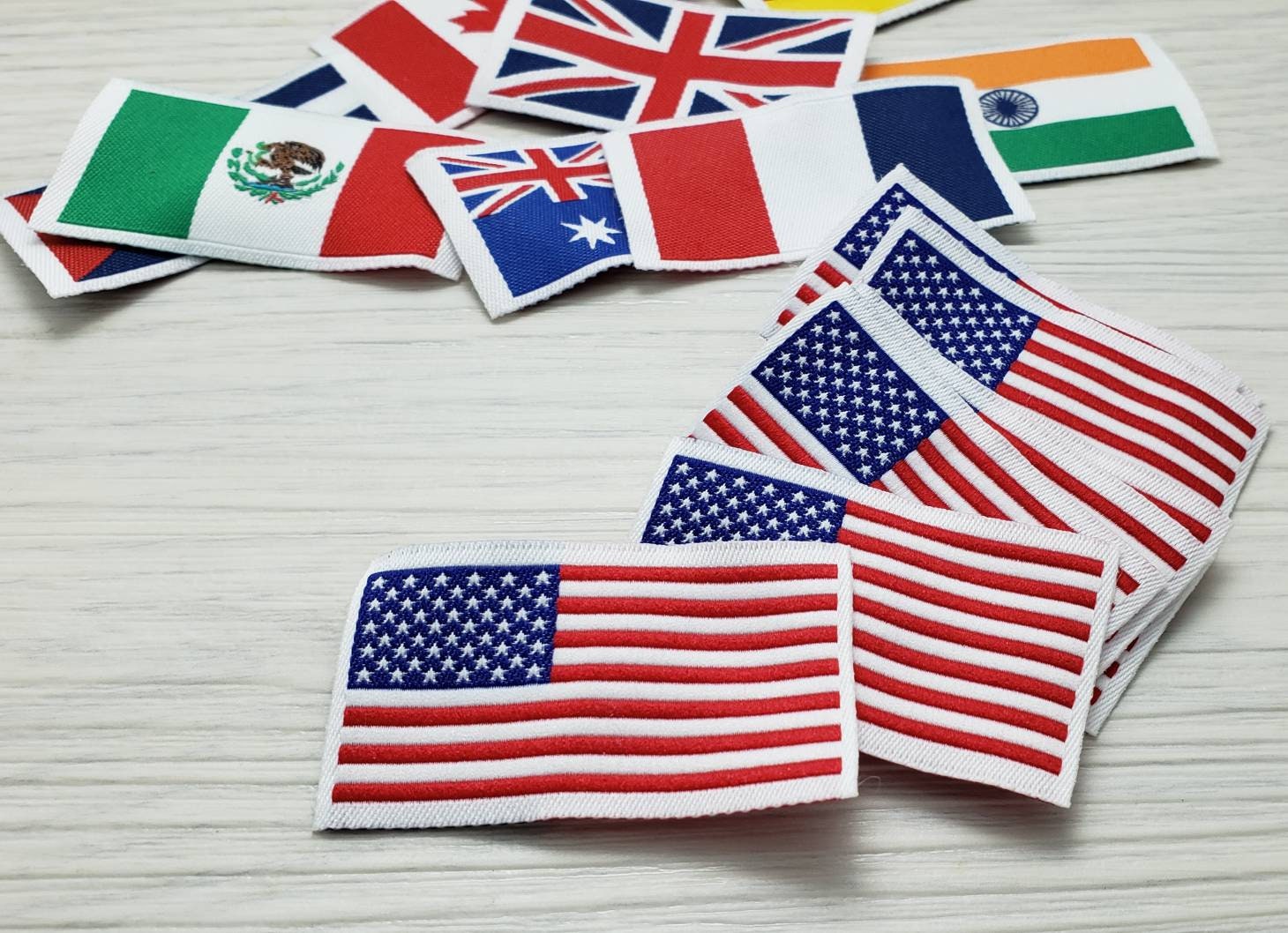 USA Flag Woven Label 100 pieces In Stock Label Flag Labels Sew Etsy