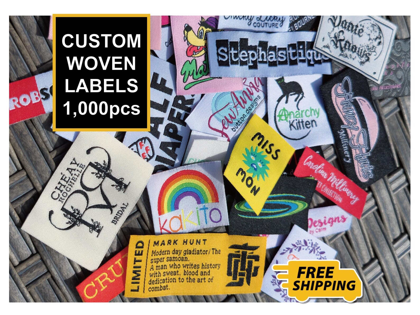Custom Woven Clothing Labels: Personalized Fabric Garment Tags - Etsy