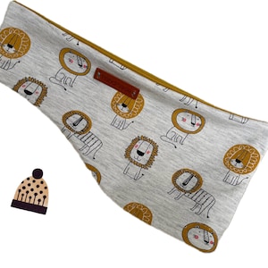 Kinder   Stirnband ohrenwärmer  Jersey löwen senfgelb beige