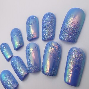 Frosted Forest Nails | Hand Painted Designs | Press-on Nails | Fake Nails | False Nails |