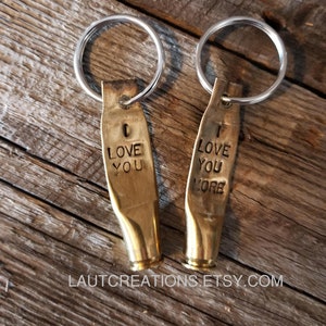 Custom Bullet Keychain Hand Stamped Personalized Bullet Keychain - Valentine's Gift - Anniversary Gift - Wedding Gift - Birthday Gift