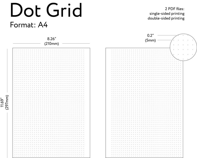 printable a4 dot grid paper dot grid printable planner etsy