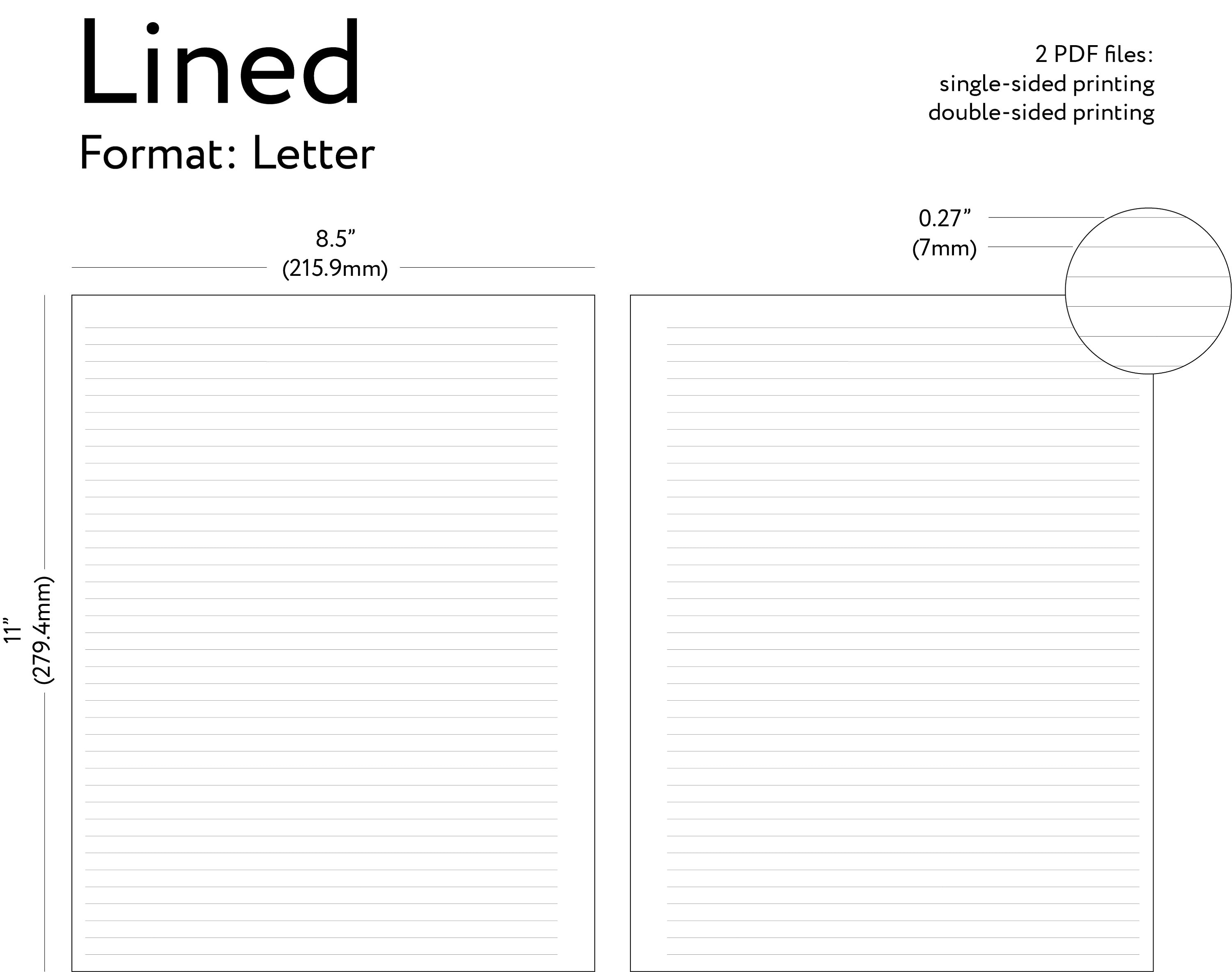 printable letter lined paper lined printable planner insert etsy singapore