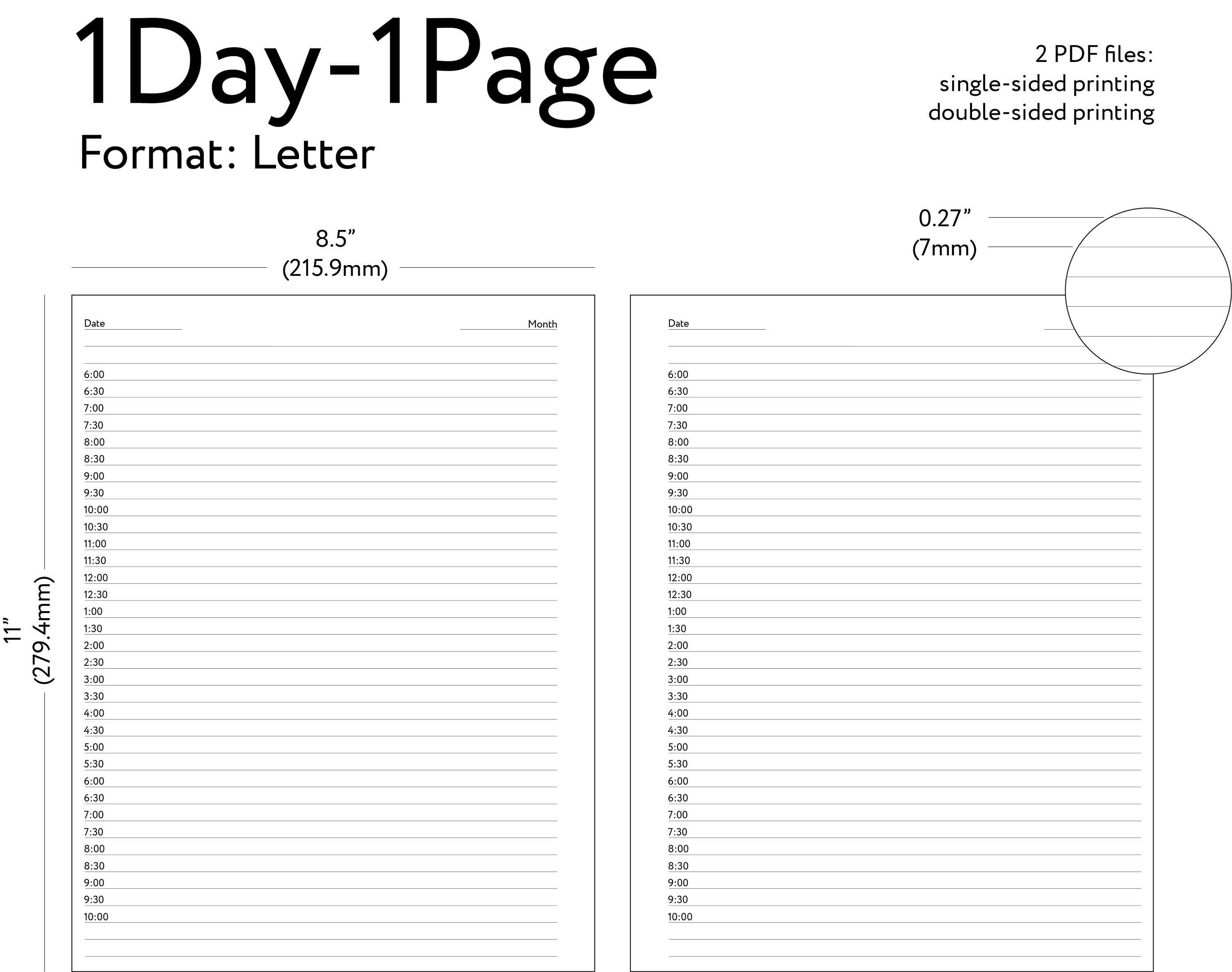 Printable Daily Planner Undated Daily Planner Day Per Page Etsy