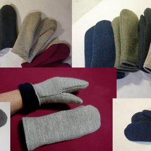 Kuschelig warme Fäustlinge Walk-Handschuhe Fäustel gefüttert Wollfleece 100% Schurwolle Winterhandschuhe S M L XL Erwachsene Damen Herren
