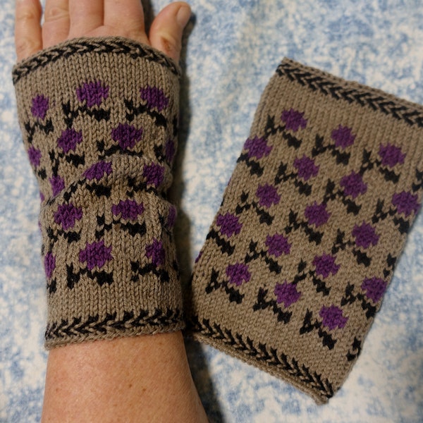 Cuffs wrist warmers hand knitted Latvian Braids WIDE leg warmers hand cuffs arm cuffs leg cuffs flowers Latvian braid pattern