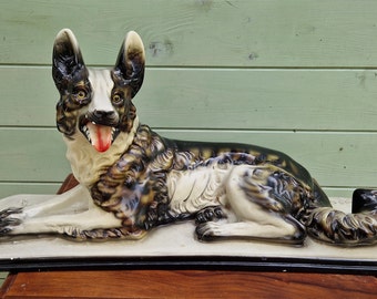 Ceramic Dog Sculpture Alsatian Statue Bastiano Pacini