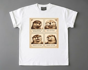 Camiseta de nutria vintage Guía de campo Camiseta de nutria marina Regalo