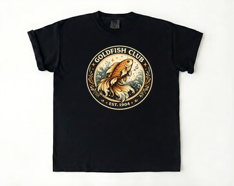 Camiseta Goldfish Club Est. 1904 Camiseta Retro con Insignia Gráfica