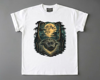 Camiseta de cocodrilo, luna de pantano, camiseta de cocodrilo, regalo de reptil