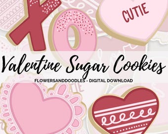 Valentine Sugar Cookies Clipart Digital Download- Great For Journaling