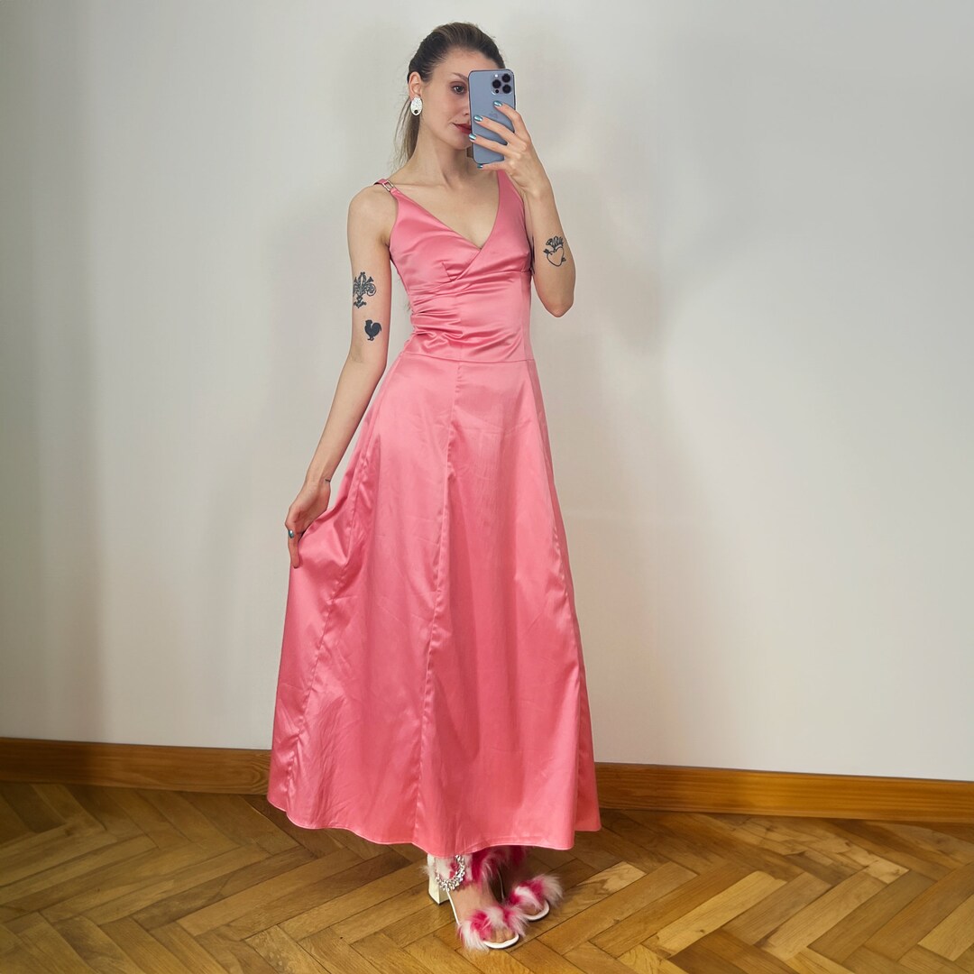 Liandra Satin Dress- Blush Pink main image 1